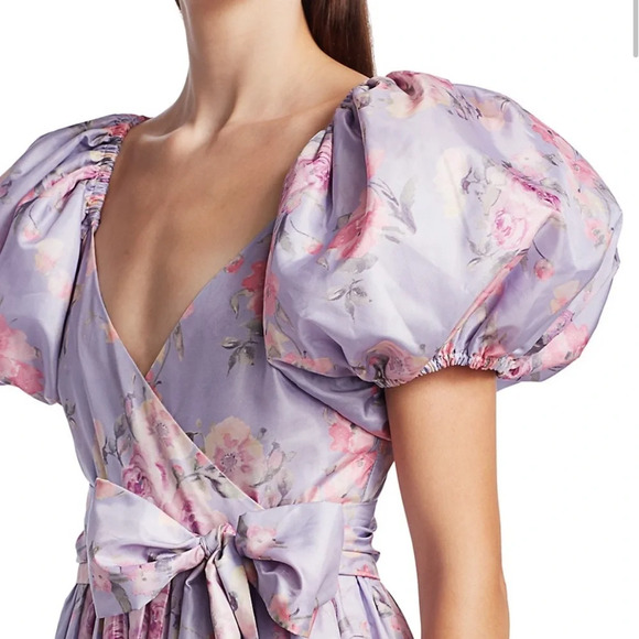NWT LoveShackFancy Ida Floral Puff-Sleeve Gown - Picture 7 of 15